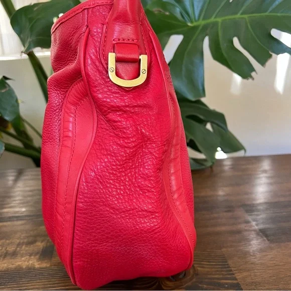 Tory Burch Edye $525 Red Leather Hobo Crossbody